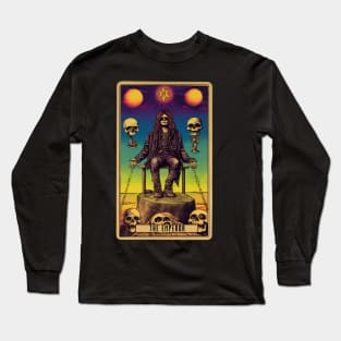 Heavy Metal The Emperor Tarot Card Art Tee: Metallic Authority Long Sleeve T-Shirt